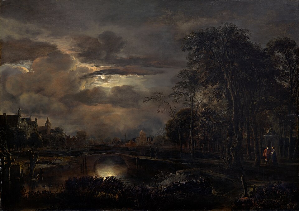 Zdjęcie ilustracyjne: Van der Neer - Moonlit Landscape with Bridge.jpg