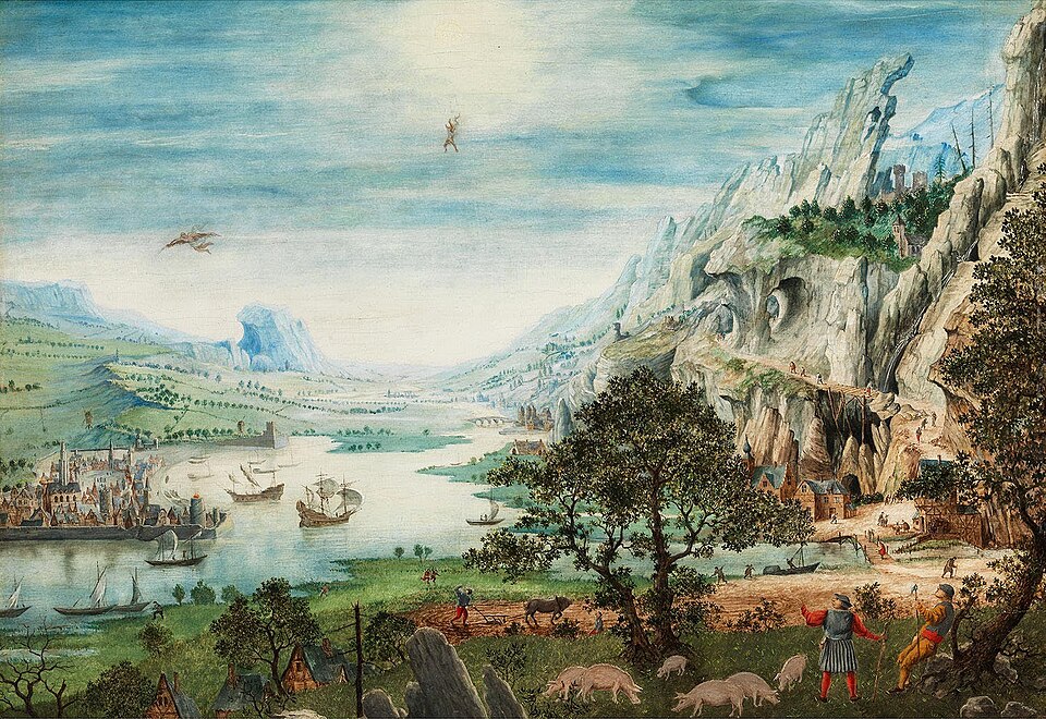 Zdjęcie ilustracyjne: Jan van Stinemolen - Rocky landscape with the fall of Icarus.jpg