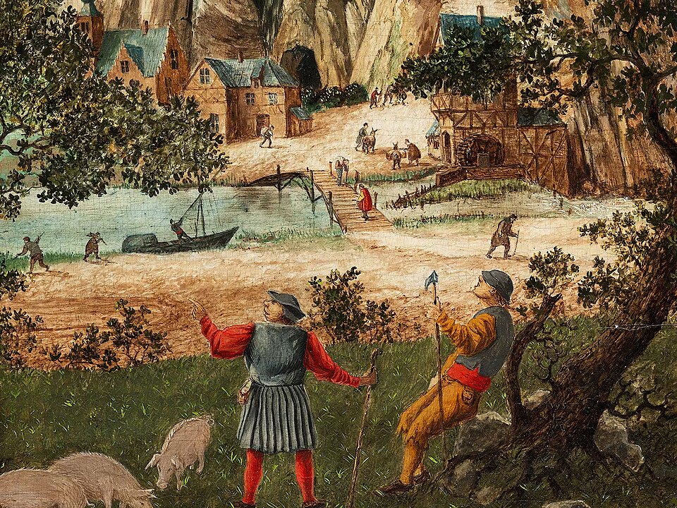 Zdjęcie ilustracyjne: Jan van Stinemolen - Rocky landscape with the fall of Icarus (detail).jpg