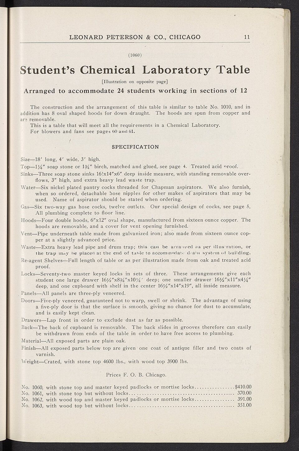 Zdjęcie ilustracyjne: Laboratory Wood Work - Physics, Biology, Chemistry, Physiography, Drawing Tables, Office Furniture, Domestic Science, Manual Training, Benches, etc. - DPLA - 7d0745eb708b361ae5a7f041eb66da7a (page 14).jpg