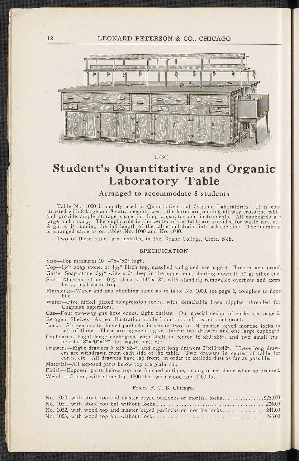 Zdjęcie ilustracyjne: Laboratory Wood Work - Physics, Biology, Chemistry, Physiography, Drawing Tables, Office Furniture, Domestic Science, Manual Training, Benches, etc. - DPLA - 7d0745eb708b361ae5a7f041eb66da7a (page 40).jpg