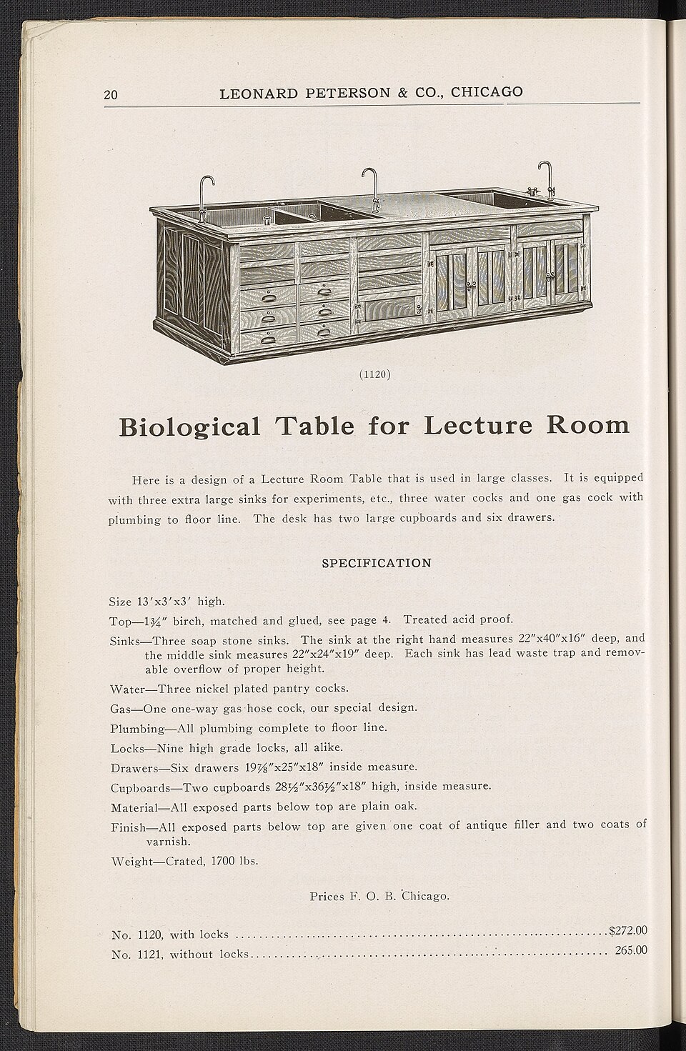 Zdjęcie ilustracyjne: Laboratory Wood Work - Physics, Biology, Chemistry, Physiography, Drawing Tables, Office Furniture, Domestic Science, Manual Training, Benches, etc. - DPLA - 7d0745eb708b361ae5a7f041eb66da7a (page 55).jpg