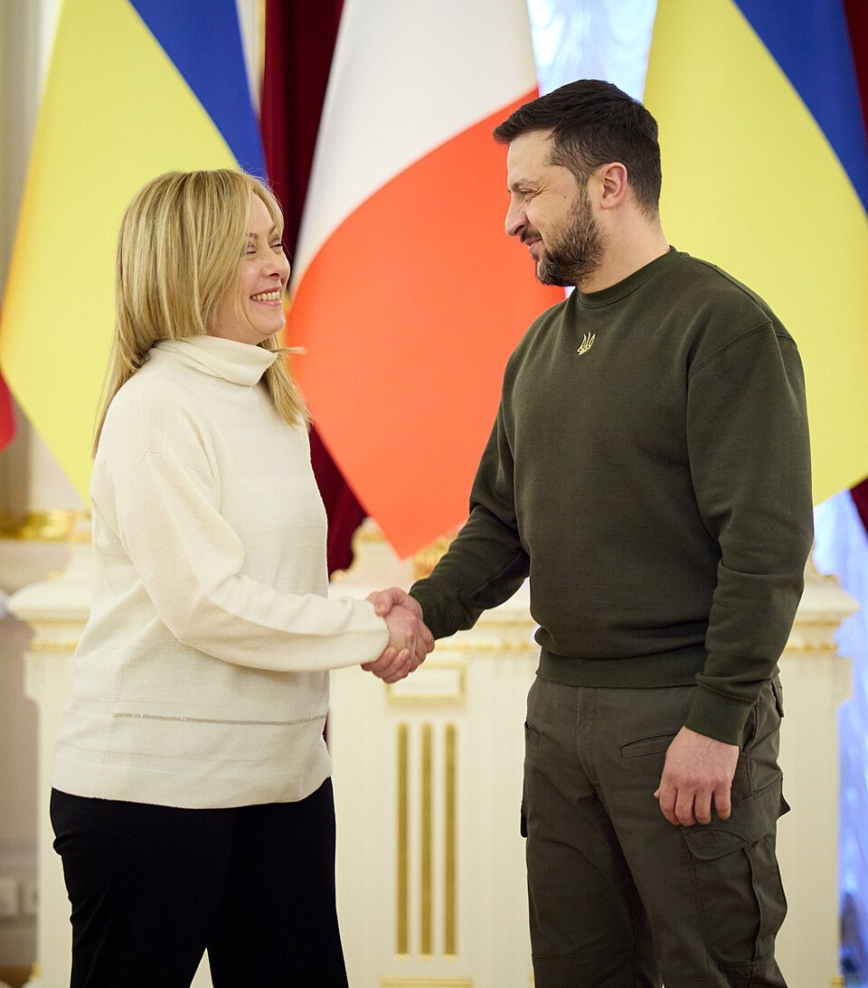 Zdjęcie ilustracyjne: Meeting with the President of the Council of Ministers of the Italian Republic in Kyiv. (52716096630) (cropped).jpg
