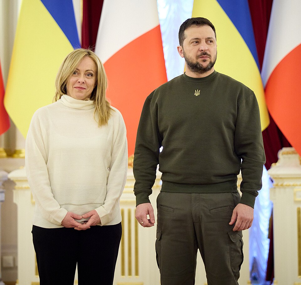 Zdjęcie ilustracyjne: Meeting with the President of the Council of Ministers of the Italian Republic in Kyiv. (52716096645) (cropped).jpg