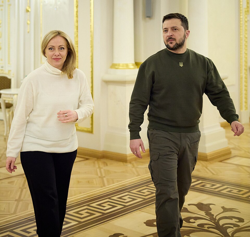 Zdjęcie ilustracyjne: Meeting with the President of the Council of Ministers of the Italian Republic in Kyiv. (52716096655) (cropped).jpg