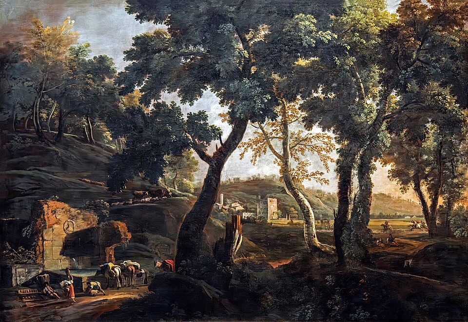 Zdjęcie ilustracyjne: (Venice) Landscape with Horses at the Drinking Trough by Marco Ricci - Gallerie Accademia.jpg