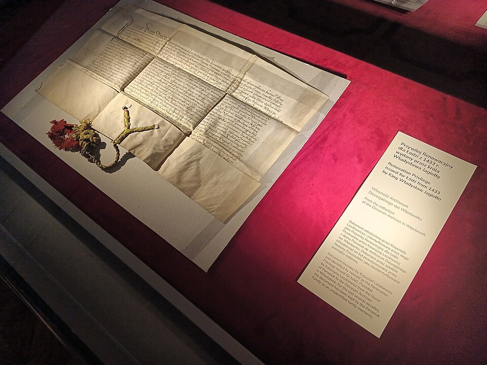 Zdjęcie ilustracyjne: Renovation Privilege issued for Łódź from 1433 by King Władysław Jagiełło.jpg