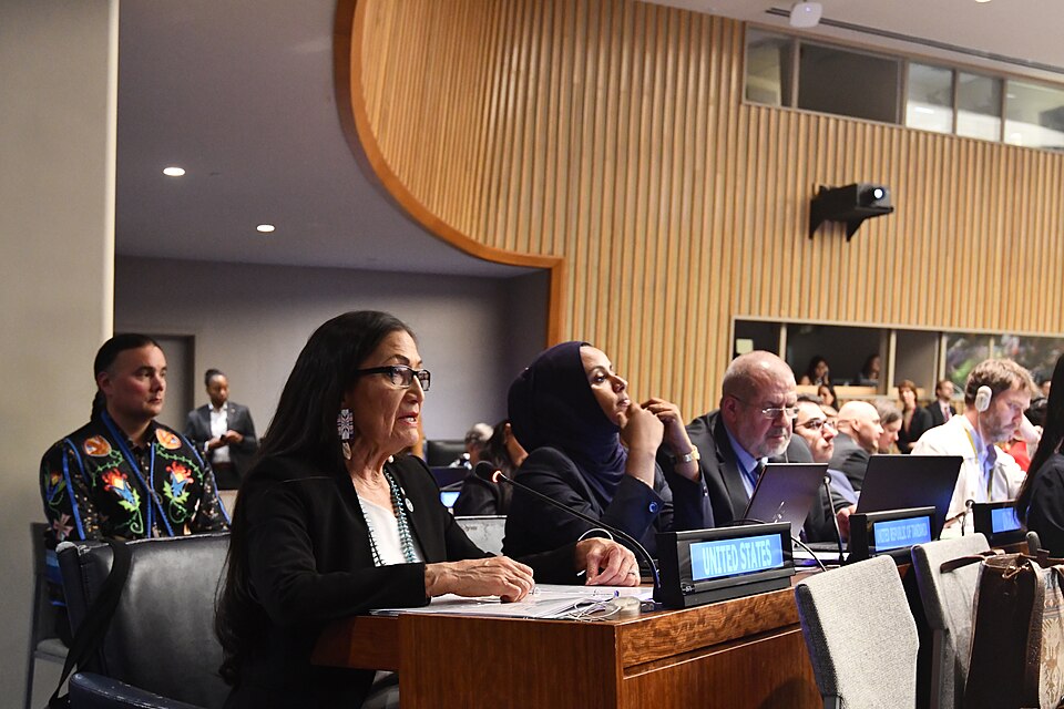 Zdjęcie ilustracyjne: Secretary of the Interior Deb Haaland traveled to New York City to represent the United States at the United Nation’s 23rd Permanent Forum on Indigenous Issues on 15 April 2024 - 1.jpg