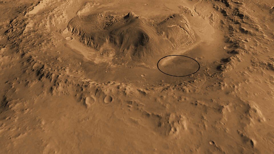 Zdjęcie ilustracyjne: Mars Science Laboratory landing site Msl20110705 PIA14291 Gale Ellipse Update-full.jpg