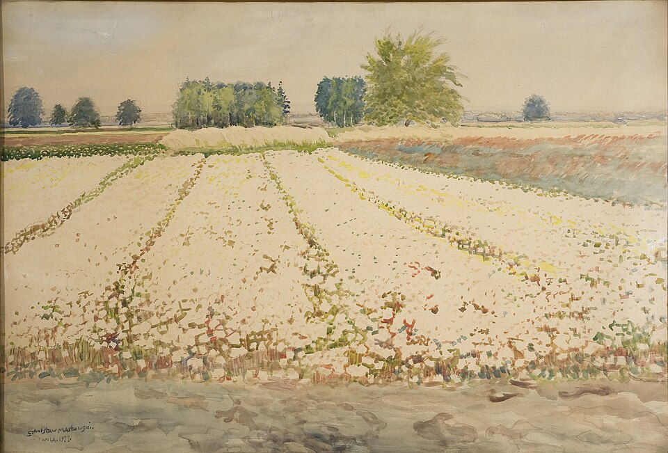 Zdjęcie ilustracyjne: Stanisław Masłowski (1853-1926) Buckwheat Field Landscape, watercolour, 1922.jpg