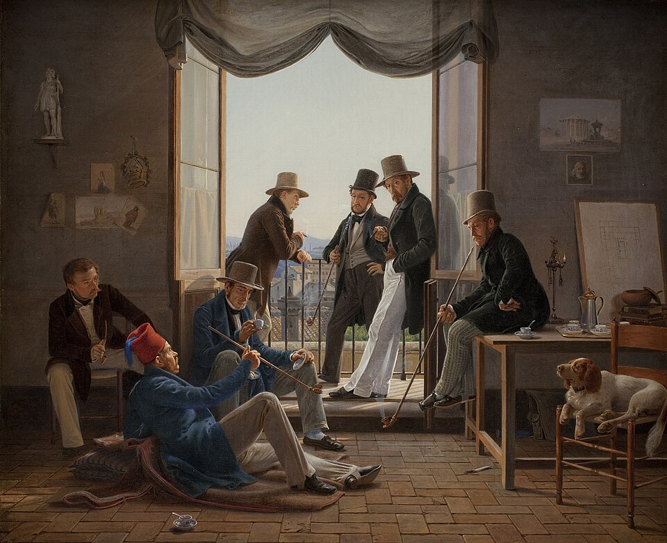 Zdjęcie ilustracyjne: Constantin Hansen, Et selskab af danske kunstnere i Rom, 1837, KMS3236, SMK.jpg