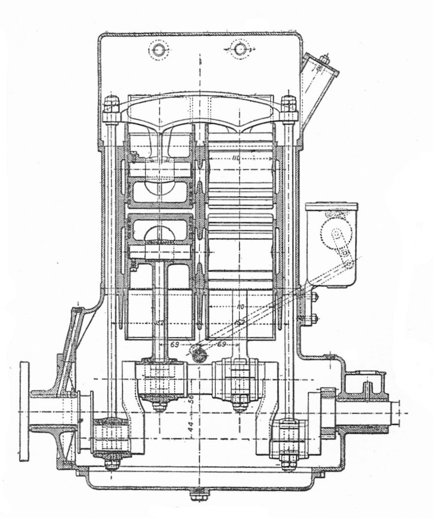 Zdjęcie ilustracyjne: Gobron-Brillié engine, side section (Rankin Kennedy, Modern Engines, Vol III).jpg