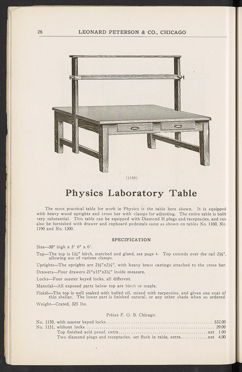Zdjęcie ilustracyjne: Laboratory Wood Work - Physics, Biology, Chemistry, Physiography, Drawing Tables, Office Furniture, Domestic Science, Manual Training, Benches, etc. - DPLA - 7d0745eb708b361ae5a7f041eb66da7a (page 45).jpg