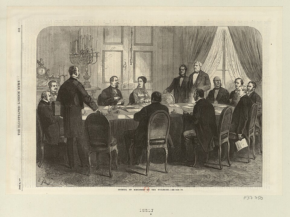 Zdjęcie ilustracyjne: Council of ministers at the Tuileries - estampe - btv1b530243368.jpg
