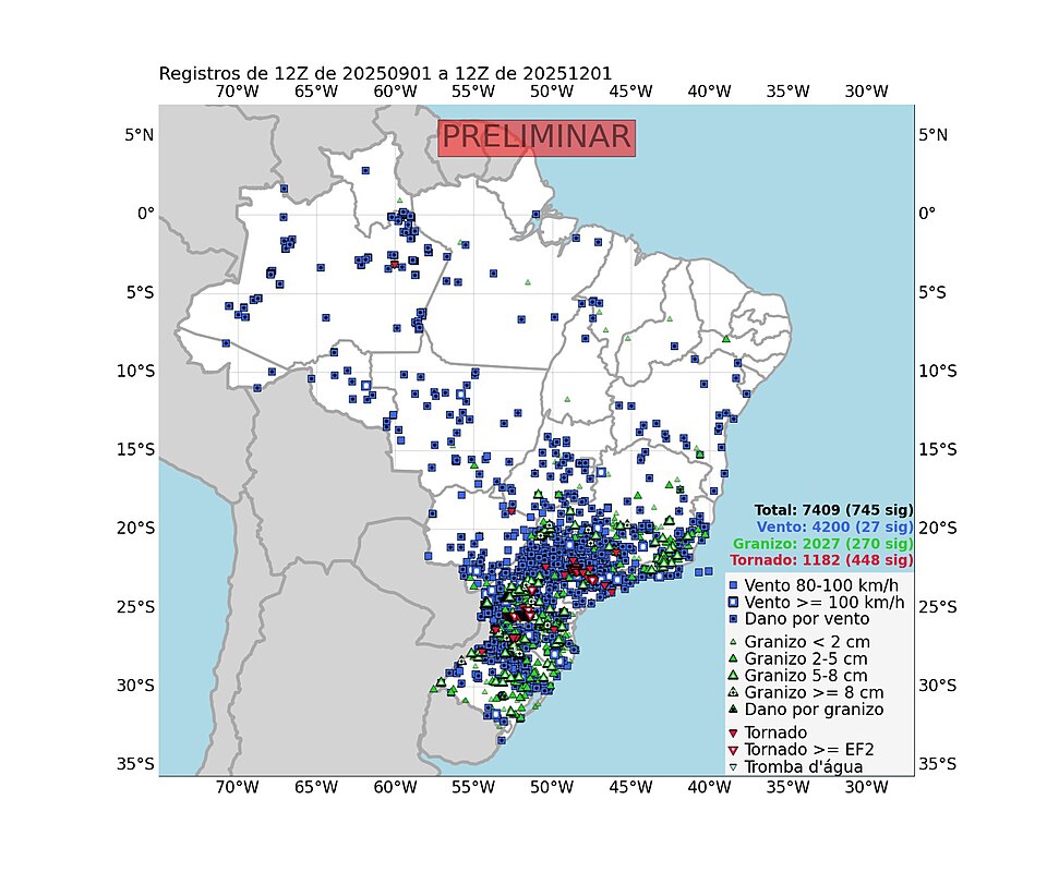Zdjęcie ilustracyjne: September to November severe weather Brazil 2025.jpg